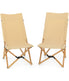  Patio Folding Camping Portable Chair Bamboo With Bag Set of 2 Natural - Natural - Bonton