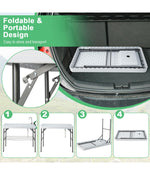 Folding Portable Fish Cleaning Camping Table With Faucet Hose Grid Rack White