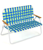 Folding Chair With Armrest For Camping (2 Person) Blue