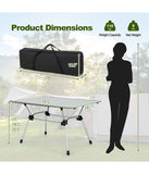 Heavy-Duty Aluminum Folding Camping Table With Carrying Bag Silver