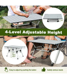Heavy-Duty Aluminum Folding Camping Table With Carrying Bag Silver