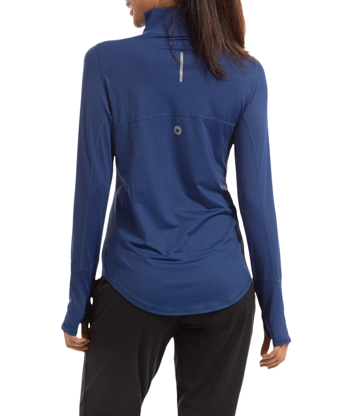  BloqUV BloqUV Women's UPF 50+ Sun Protection Relaxed Mock Neck Quarter Zip Top - Navy - Bonton