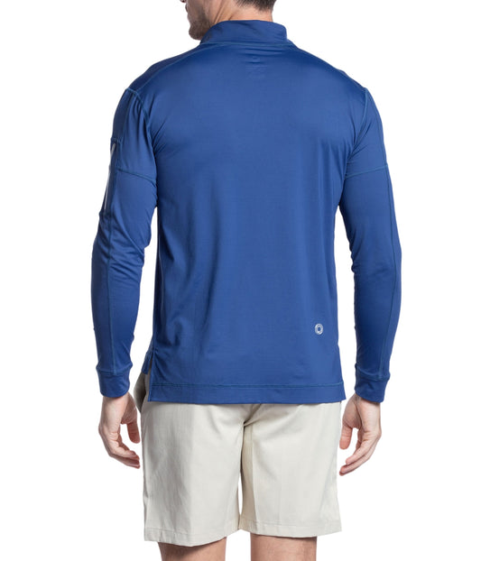 BloqUV Men's UPF 50+ Sun Protection Long Sleeve Mock Zip Top