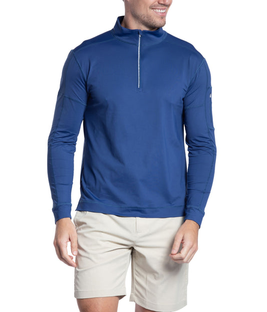 BloqUV Men's UPF 50+ Sun Protection Long Sleeve Mock Zip Top