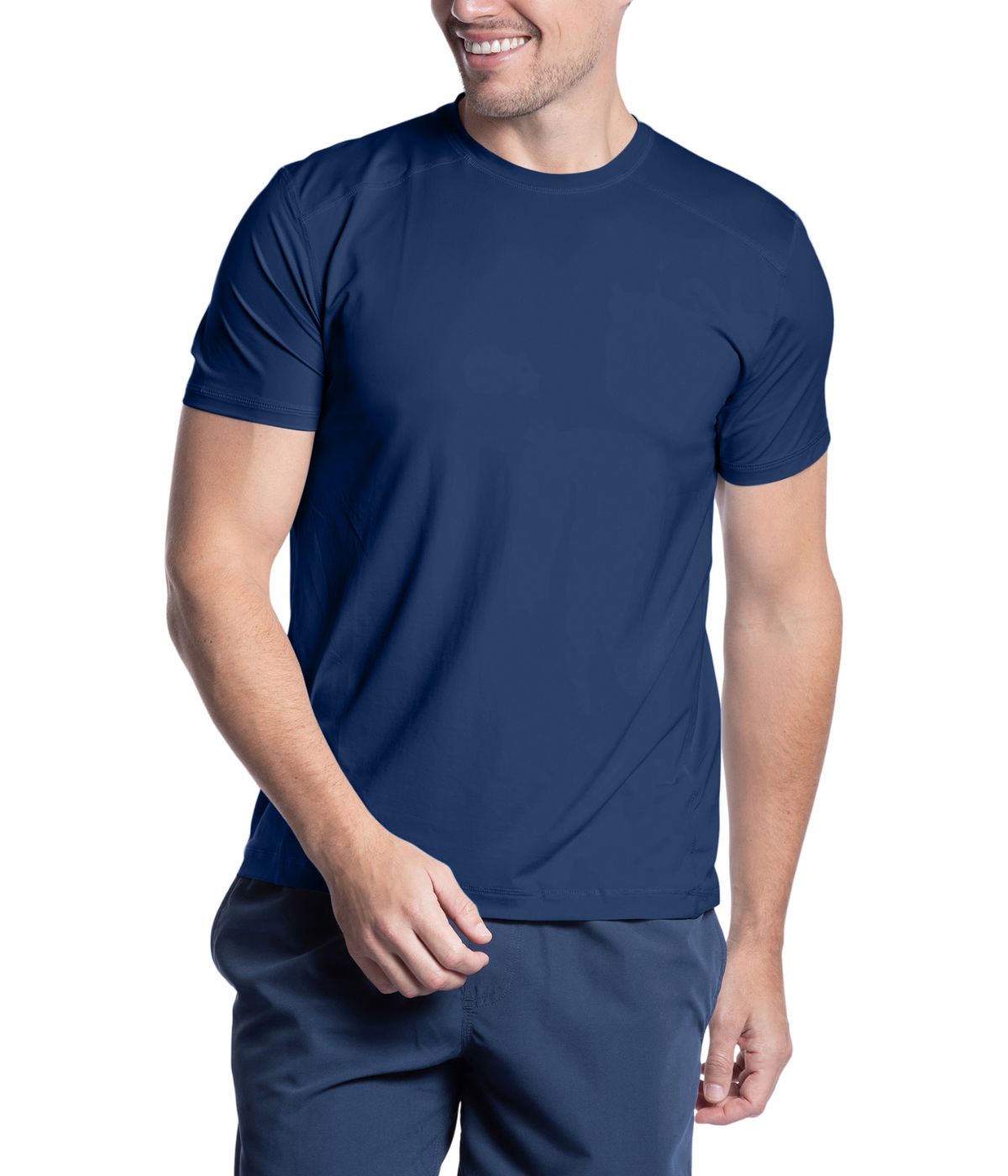  BloqUV BloqUV Men's UPF 50+ Sun Protection Short Sleeve Crew Neck Top - Navy - Bonton