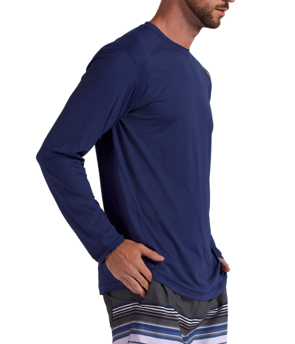  BloqUV BloqUV Men's UPF 50+ Sun Protection Long Sleeve Jet Tee Top - Navy - Bonton