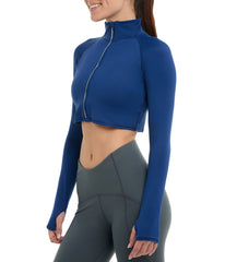 BloqUV Women's UPF 50+ Sun Protection Full Zip Crop Top