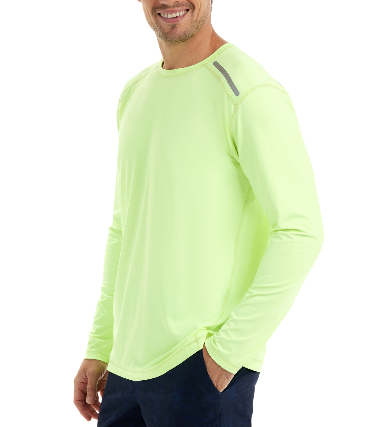  BloqUV BloqUV Men's UPF 50+ Sun Protection Long Sleeve Jet Tee Top - Neon Yellow - Bonton