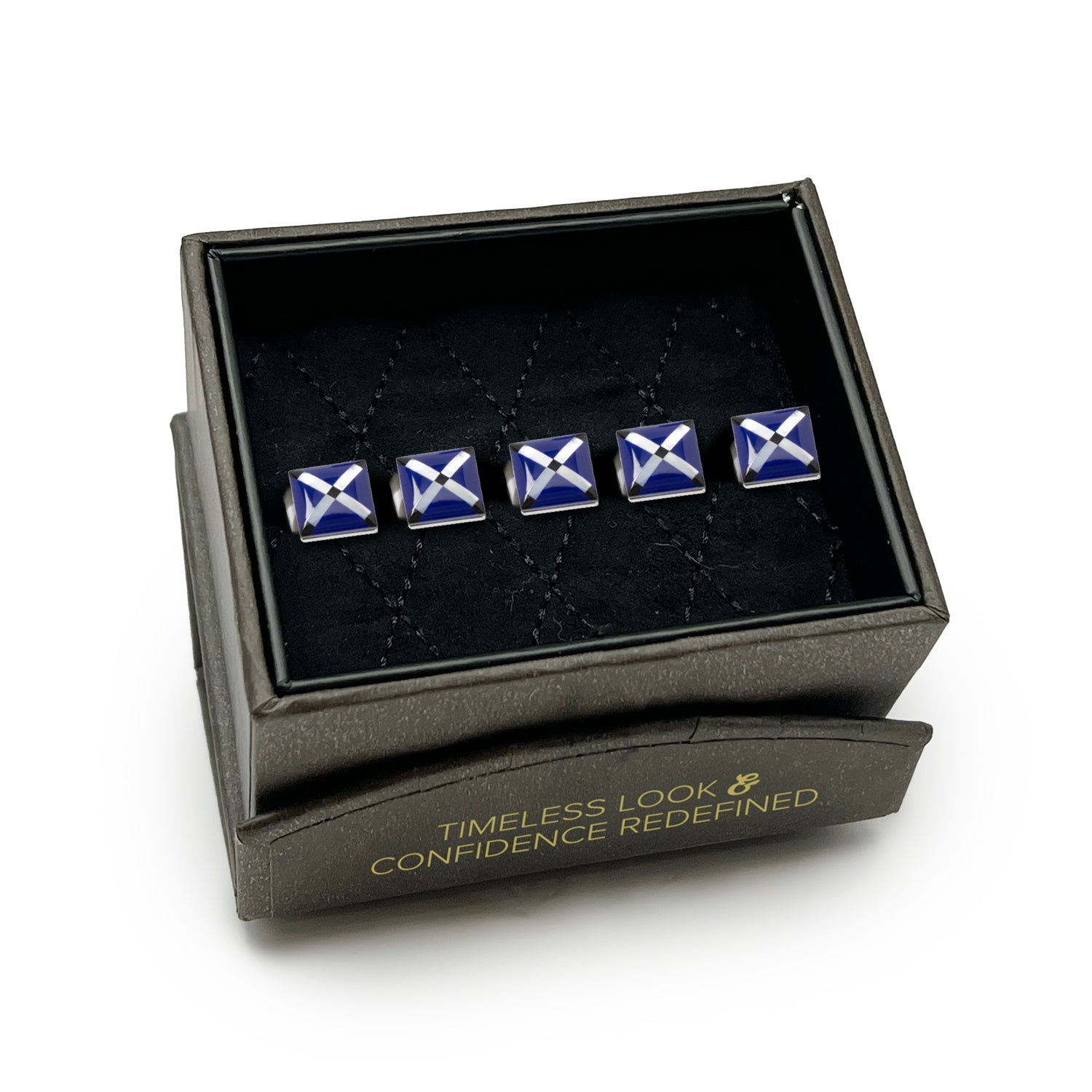  Cufflinks Mother of Pearl Diamond 5-Studs - Default Title - Bonton