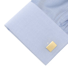 Stainless Steel Gold Plated Block Engravable Cufflinks