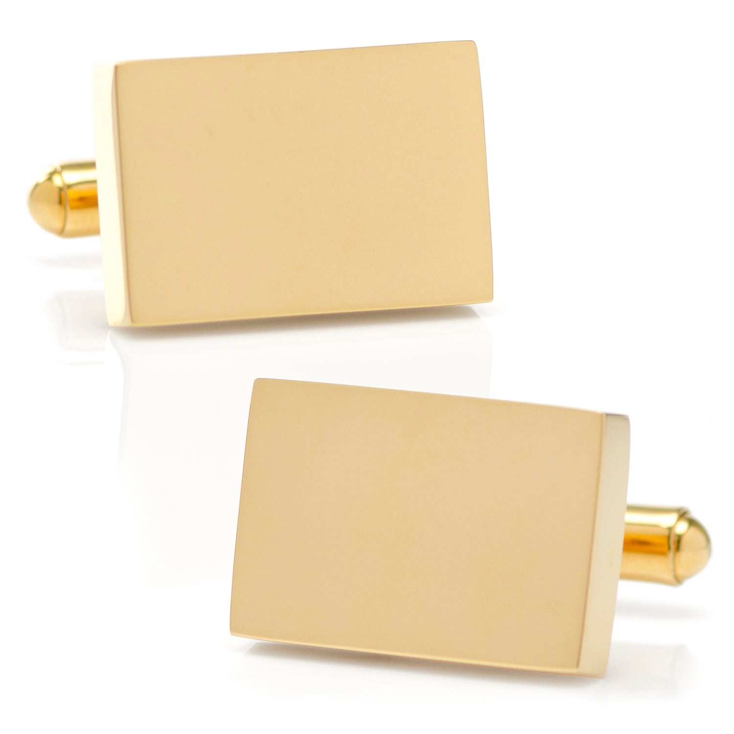  Cufflinks Stainless Steel Gold Plated Block Engravable Cufflinks - Default Title - Bonton