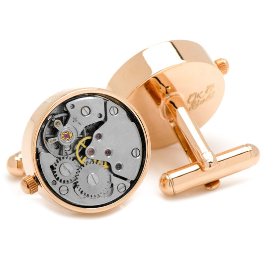 Rose Gold Watch Movement Cufflinks