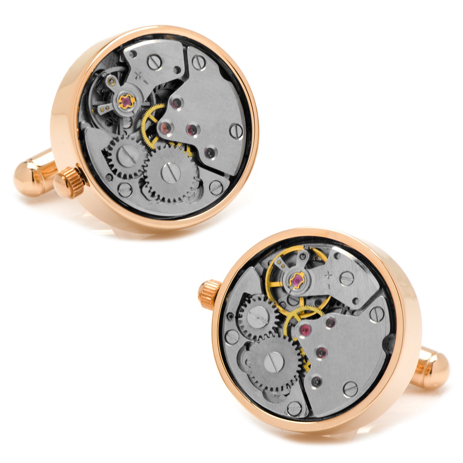  Cufflinks Rose Gold Watch Movement Cufflinks - Default Title - Bonton