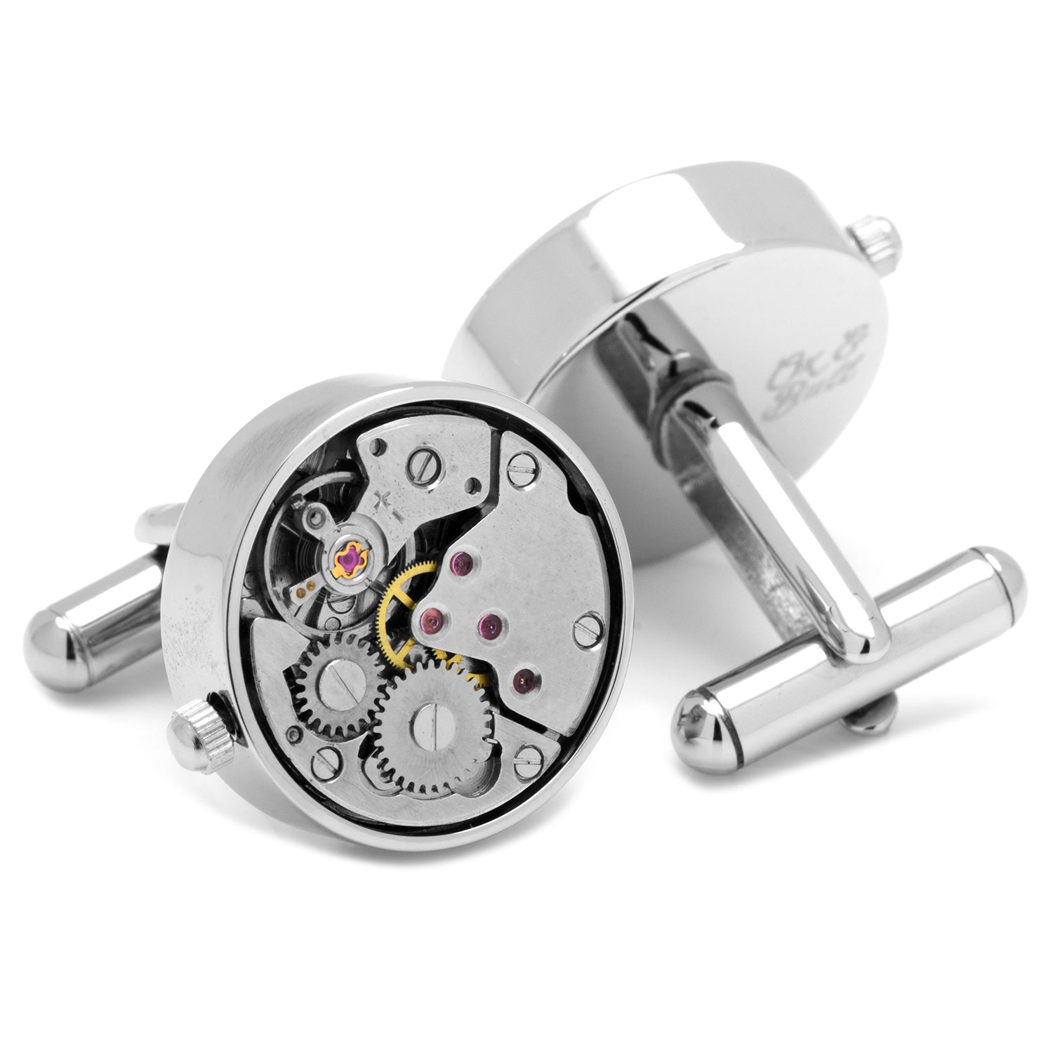  Cufflinks Silver Watch Movement Cufflinks - Default Title - Bonton