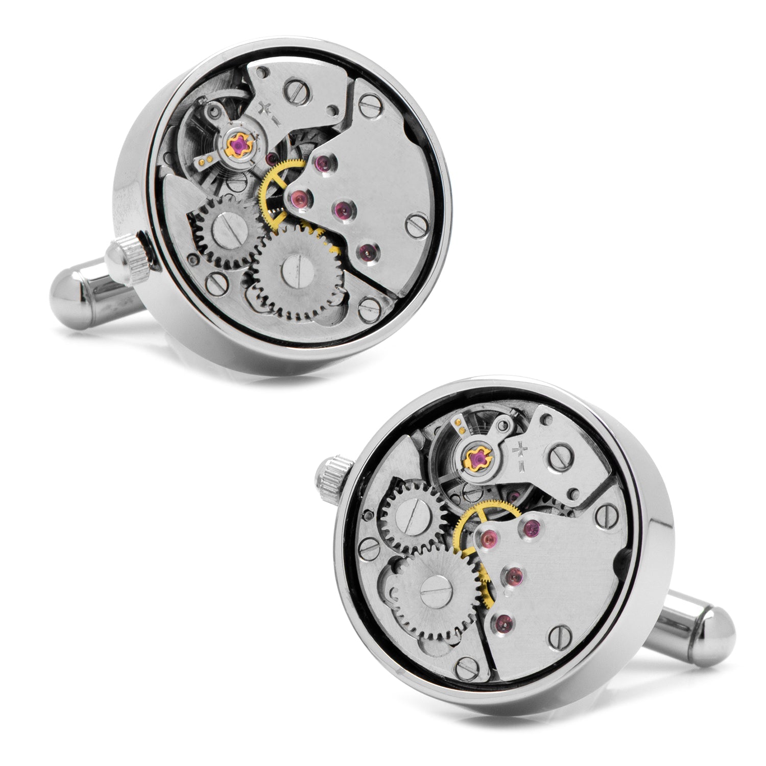  Cufflinks Silver Watch Movement Cufflinks - Default Title - Bonton