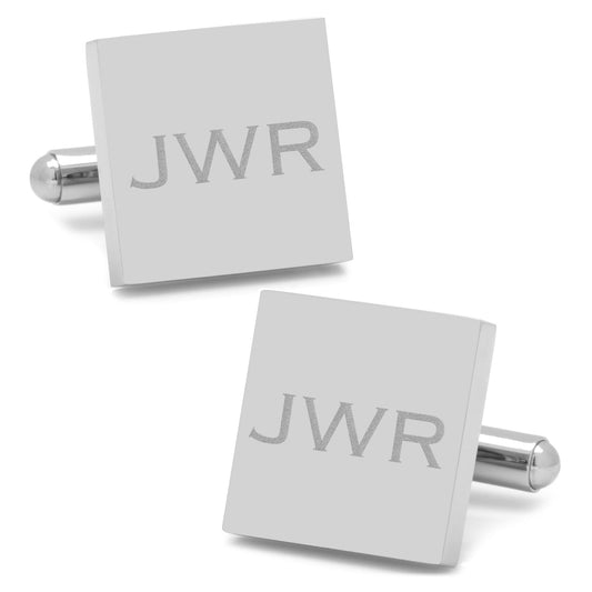 Stainless Steel Square Infinity Engravable Cufflinks