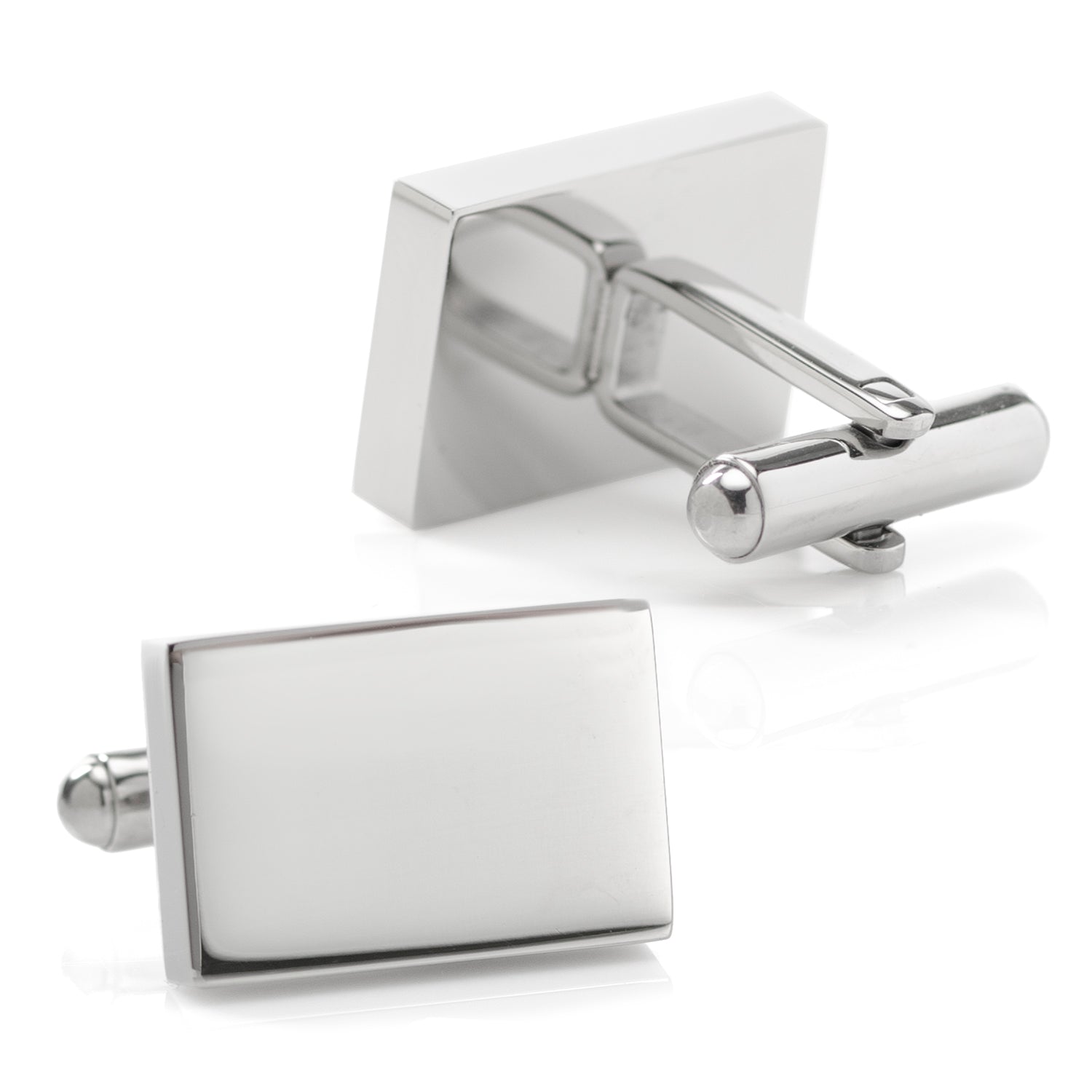  Cufflinks Stainless Steel Rectangle Infinity Engravable Cufflinks - Default Title - Bonton