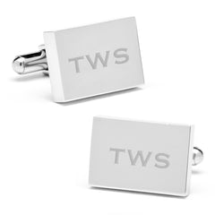 Stainless Steel Rectangle Infinity Engravable Cufflinks