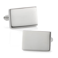 Stainless Steel Rectangle Infinity Engravable Cufflinks