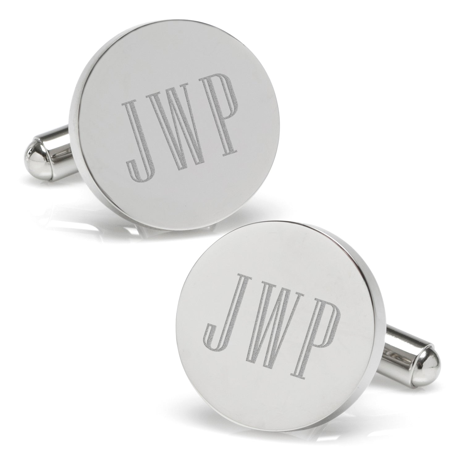  Cufflinks Stainless Steel Round Infinity Engravable Cufflinks - Default Title - Bonton