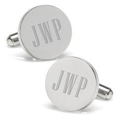 Stainless Steel Round Infinity Engravable Cufflinks