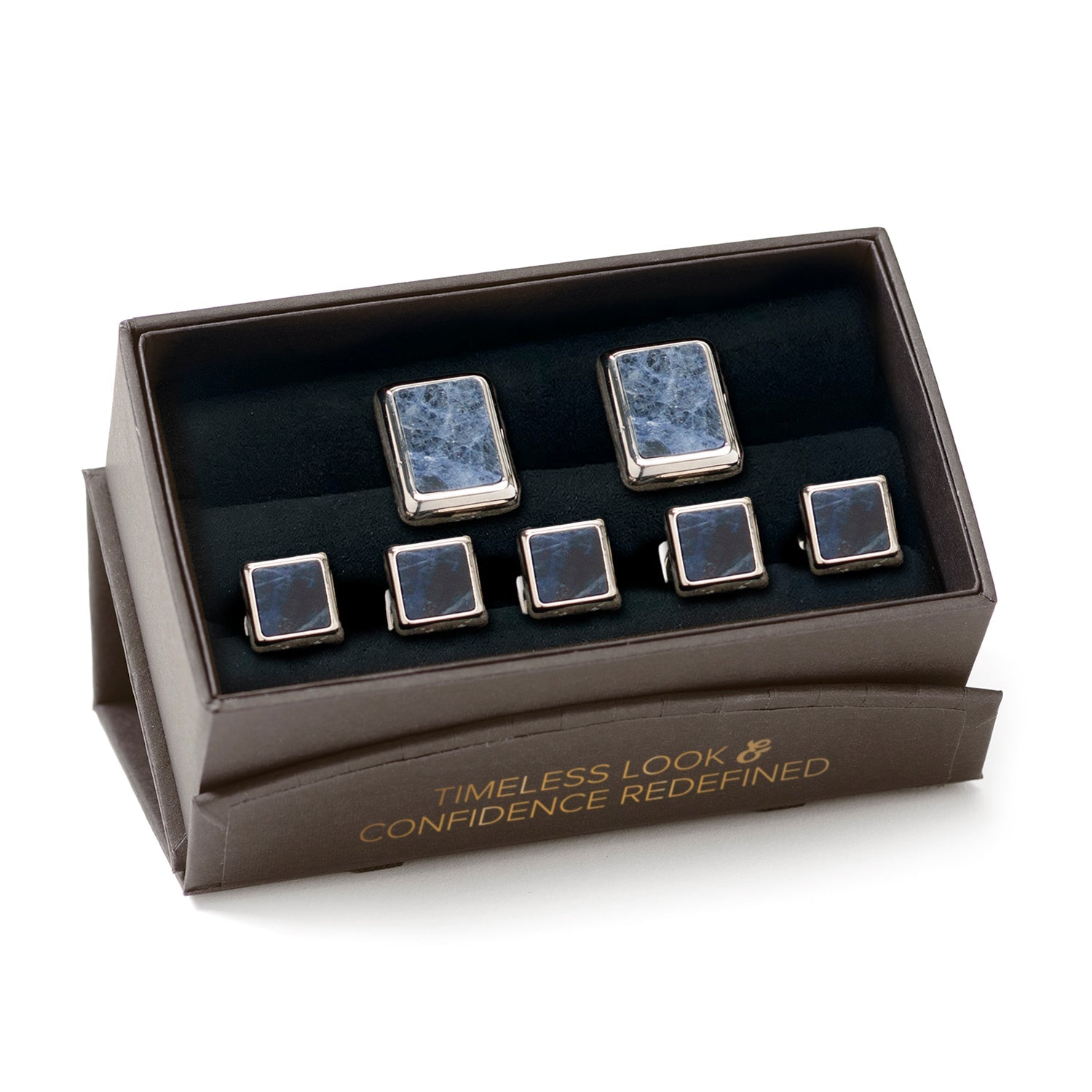  Cufflinks Silver and Sodalite JFK Presidential 5-Stud Set - Default Title - Bonton