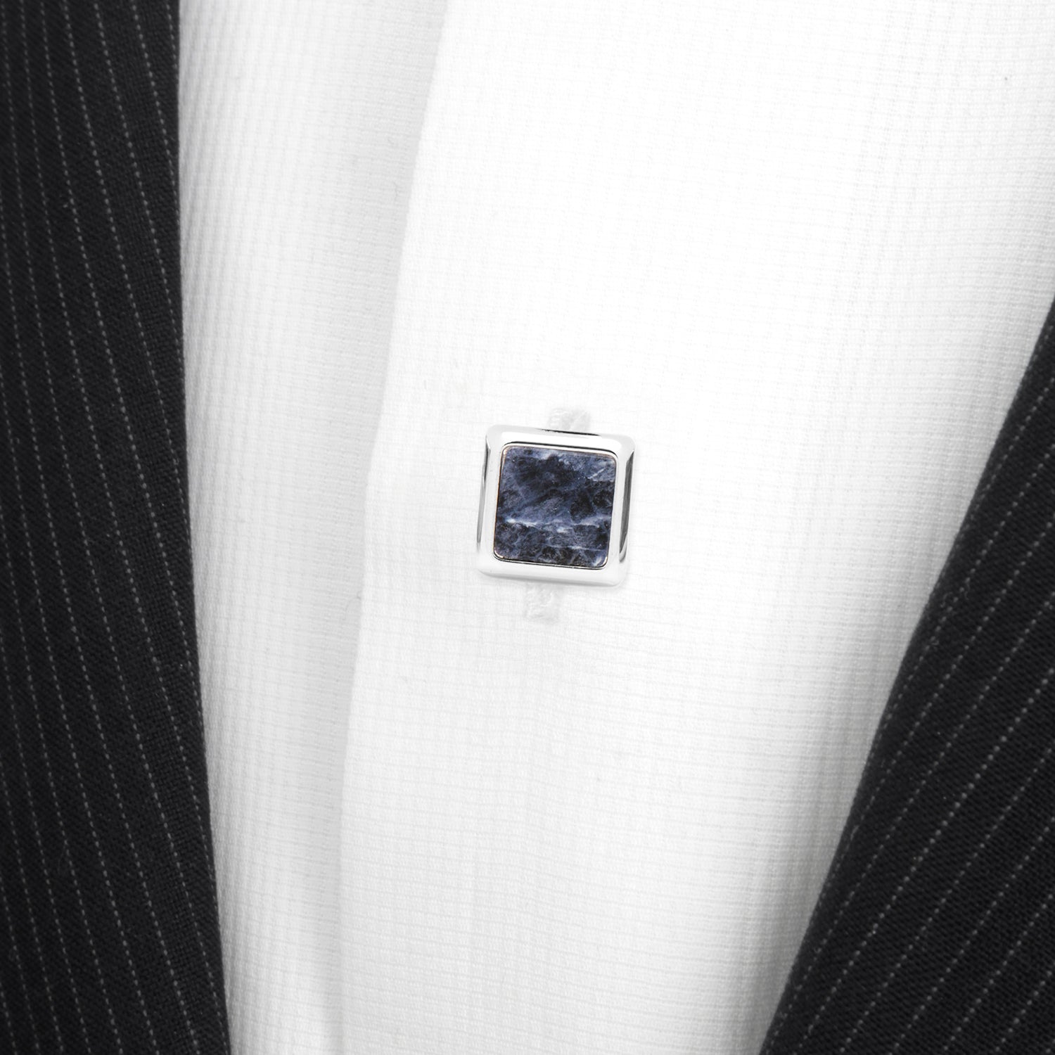  Cufflinks Silver and Sodalite JFK Presidential Studs - Default Title - Bonton