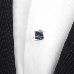 Silver and Sodalite JFK Presidential Studs