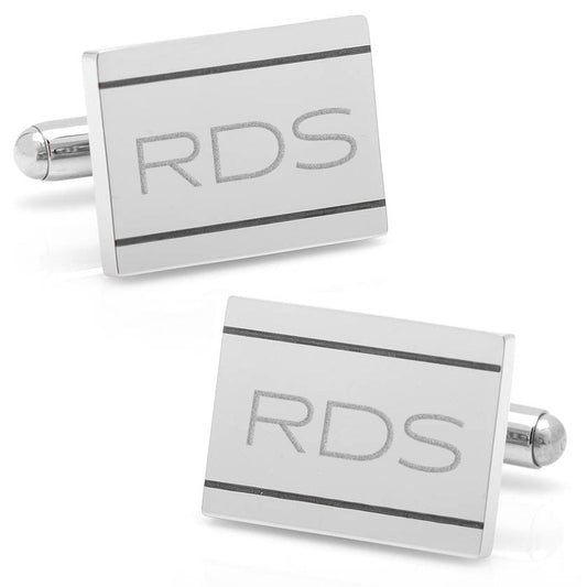 Stainless Steel Engravable Etched Frame Cufflinks