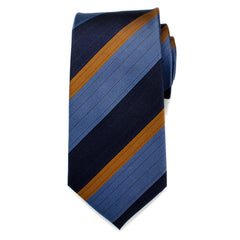 The Andrew Tie (Blue Orange Stripe Men's Tie)