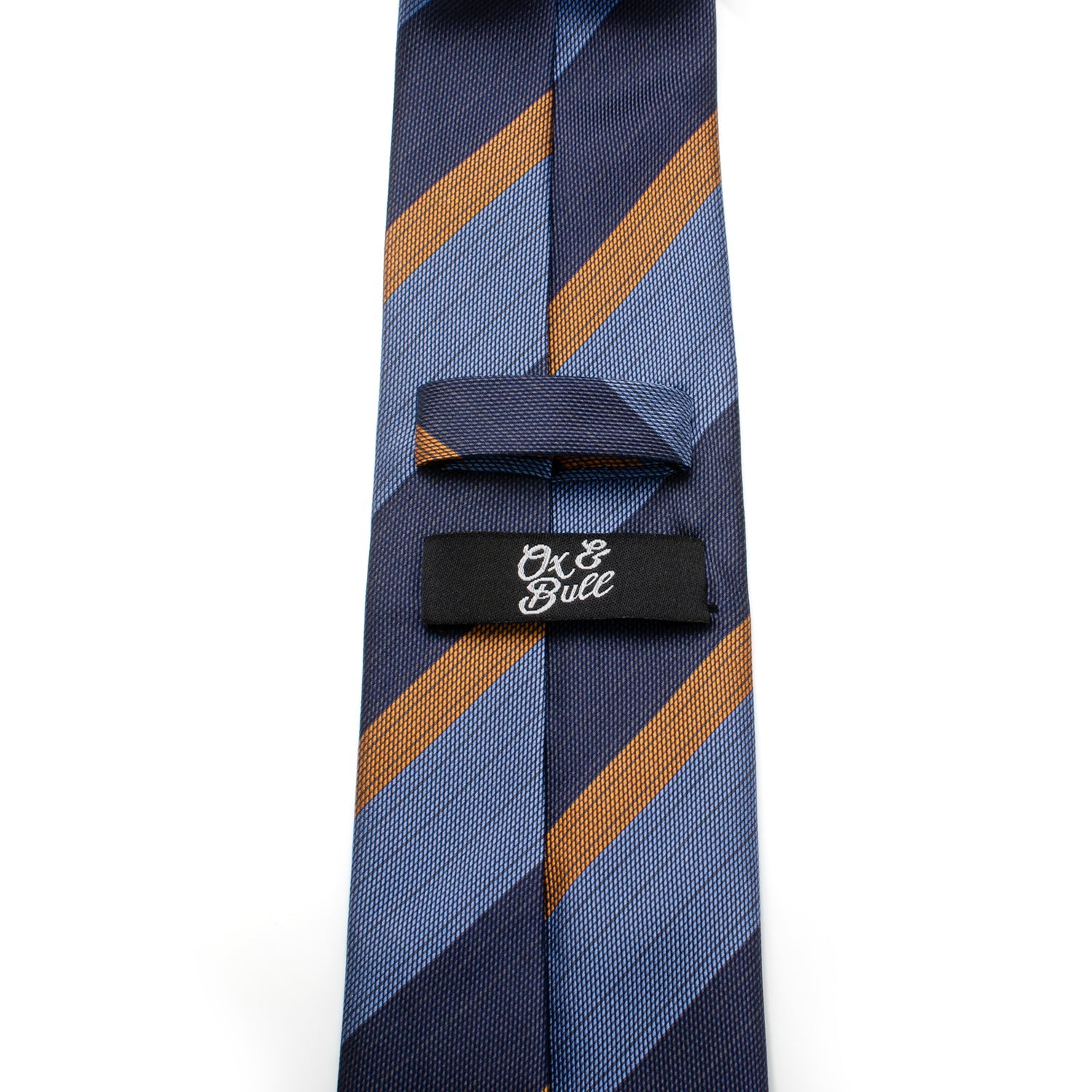  Cufflinks The Andrew Tie (Blue Orange Stripe Men's Tie) - Default Title - Bonton