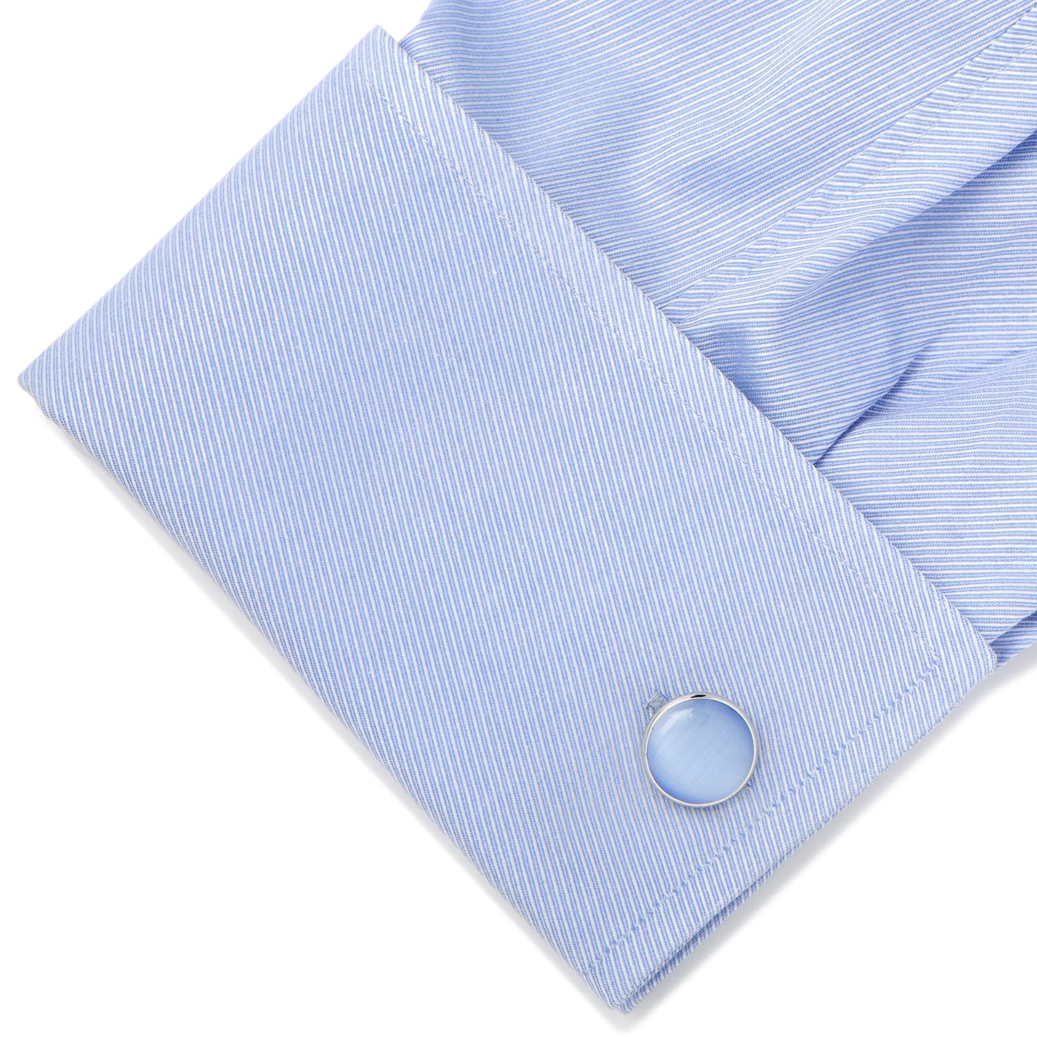  Cufflinks Silver and Blue Catseye Cufflinks - Default Title - Bonton