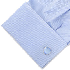 Silver and Blue Catseye Cufflinks