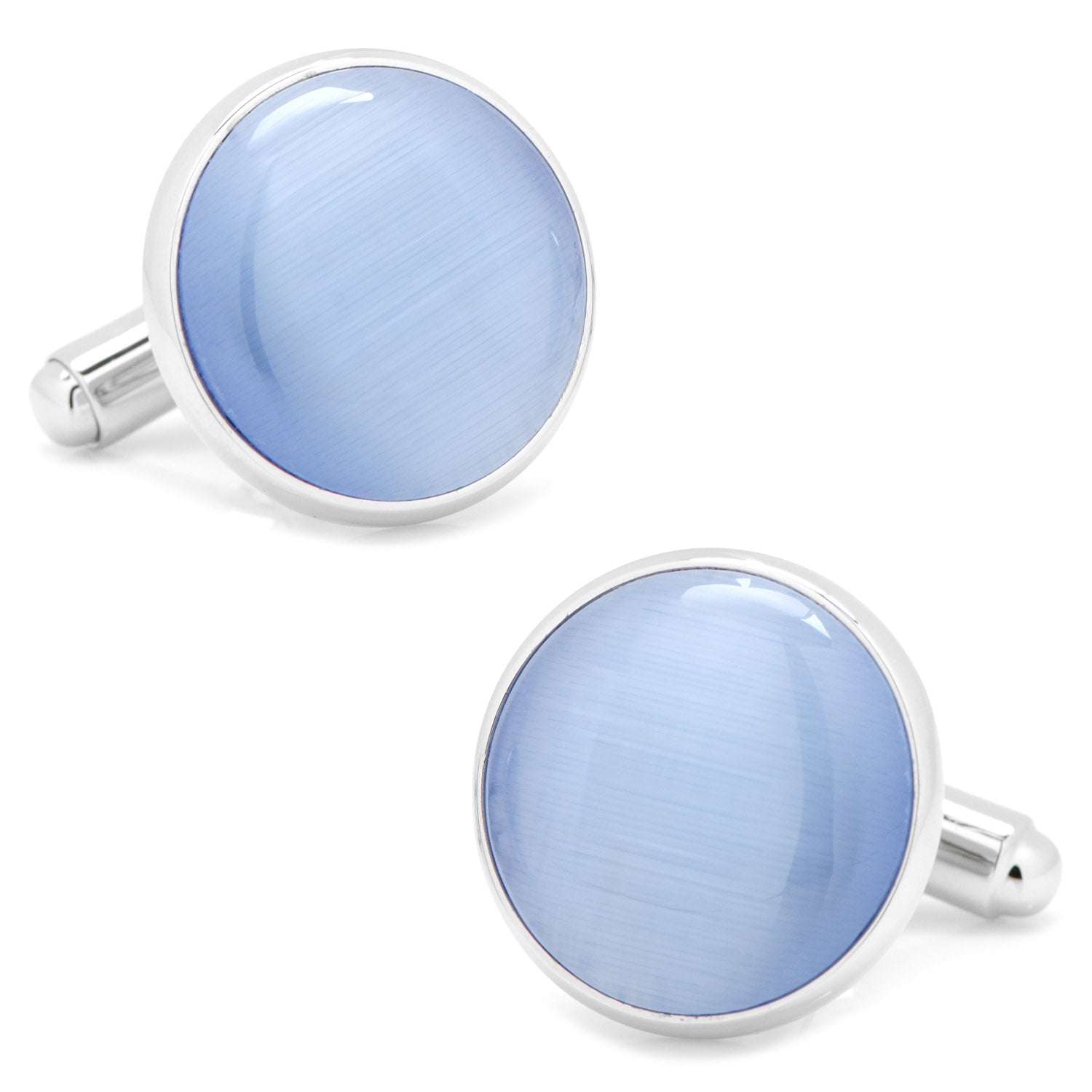  Cufflinks Silver and Blue Catseye Cufflinks - Default Title - Bonton