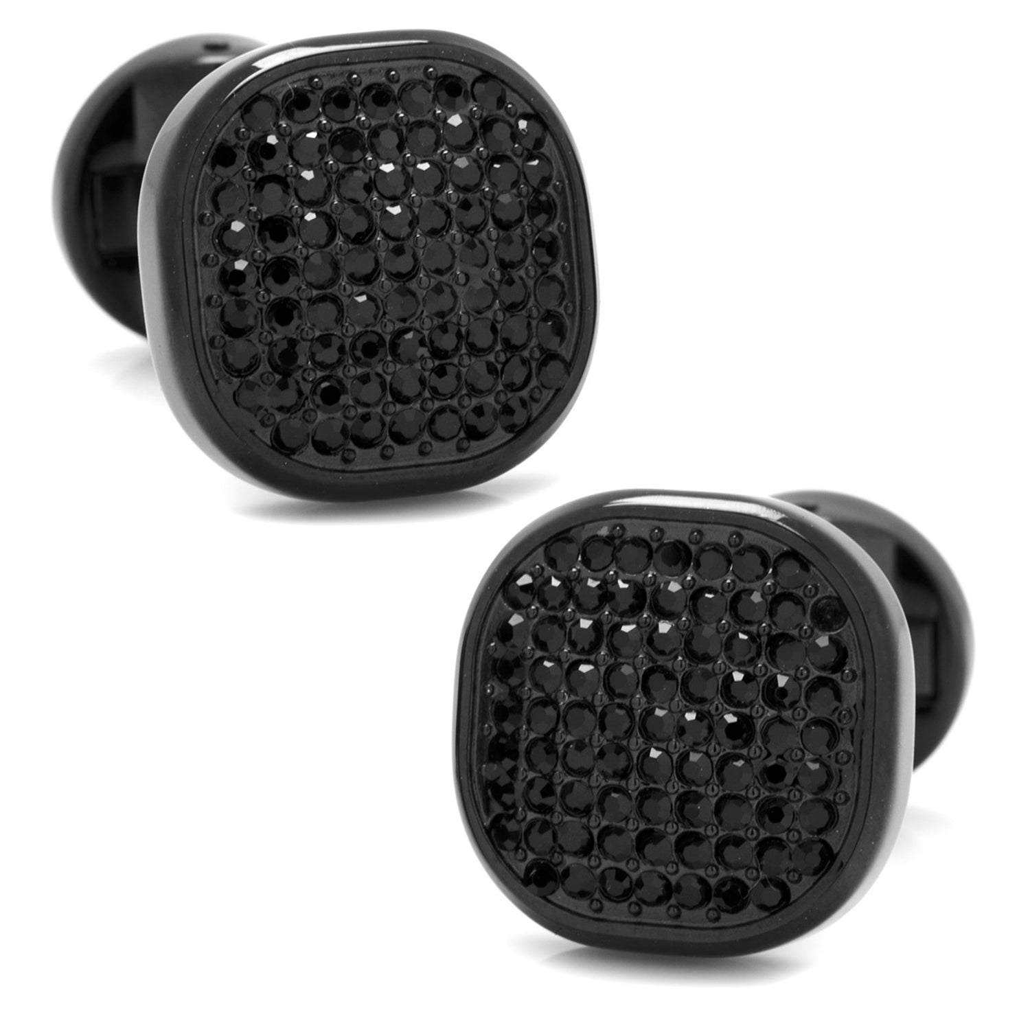  Cufflinks Black Stainless Steel Black Crystal Cufflink and 5-Stud Set - Default Title - Bonton