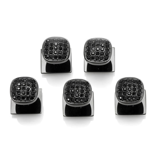 Black Stainless Steel Black Pave Crystal 5-Studs