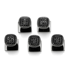 Black Stainless Steel Black Pave Crystal 5-Studs