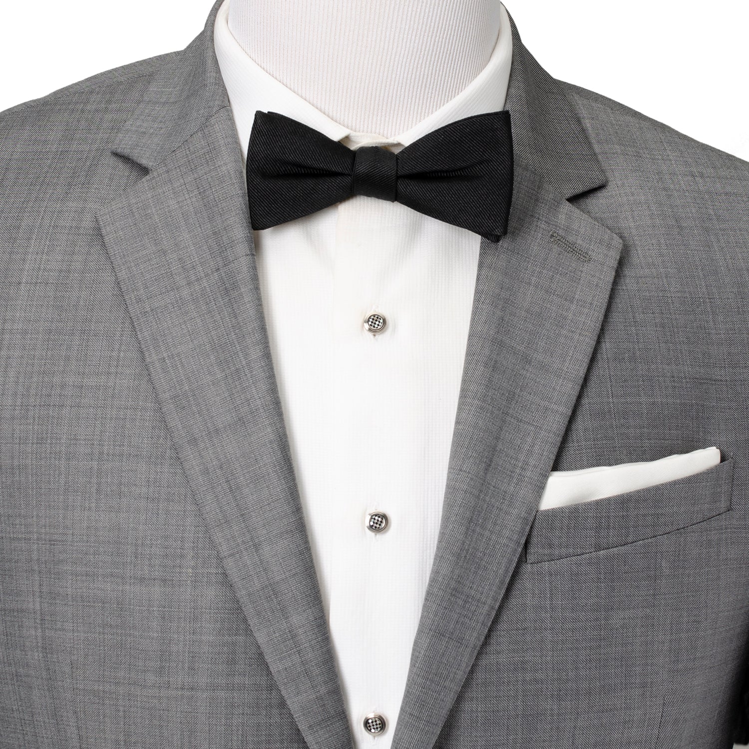  Cufflinks Black Silk Bow Pre-Tie - Default Title - Bonton