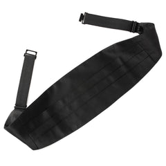 Black Silk Cummerbund and Bowtie Set