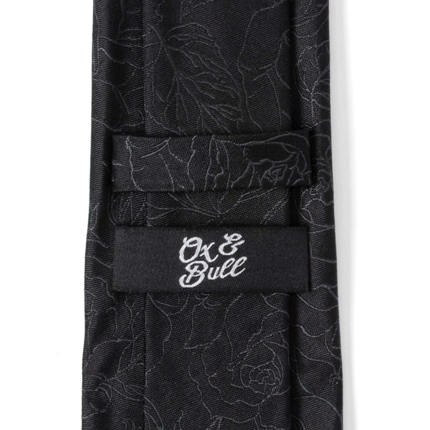  Cufflinks Black Floral Men's Tie - Default Title - Bonton