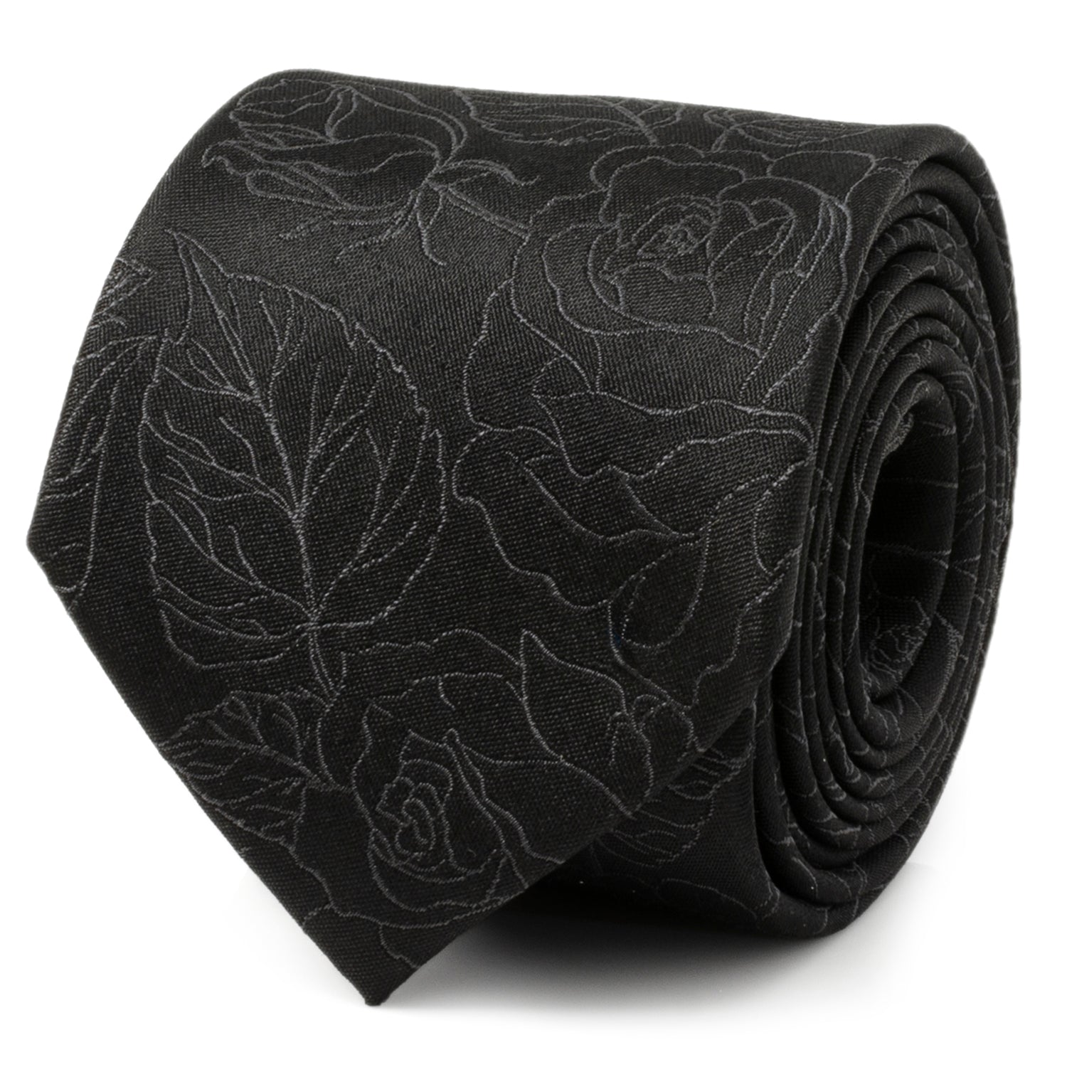  Cufflinks Black Floral Men's Tie - Default Title - Bonton