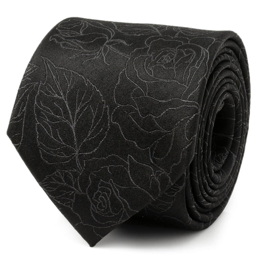 Black Floral Men's Tie