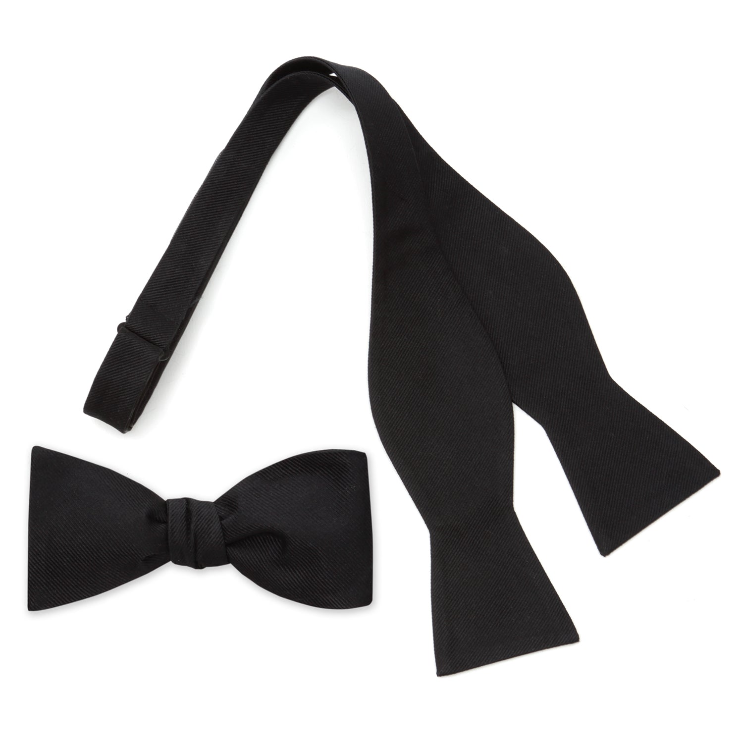  Cufflinks Black Self Tie Bow Tie - Default Title - Bonton