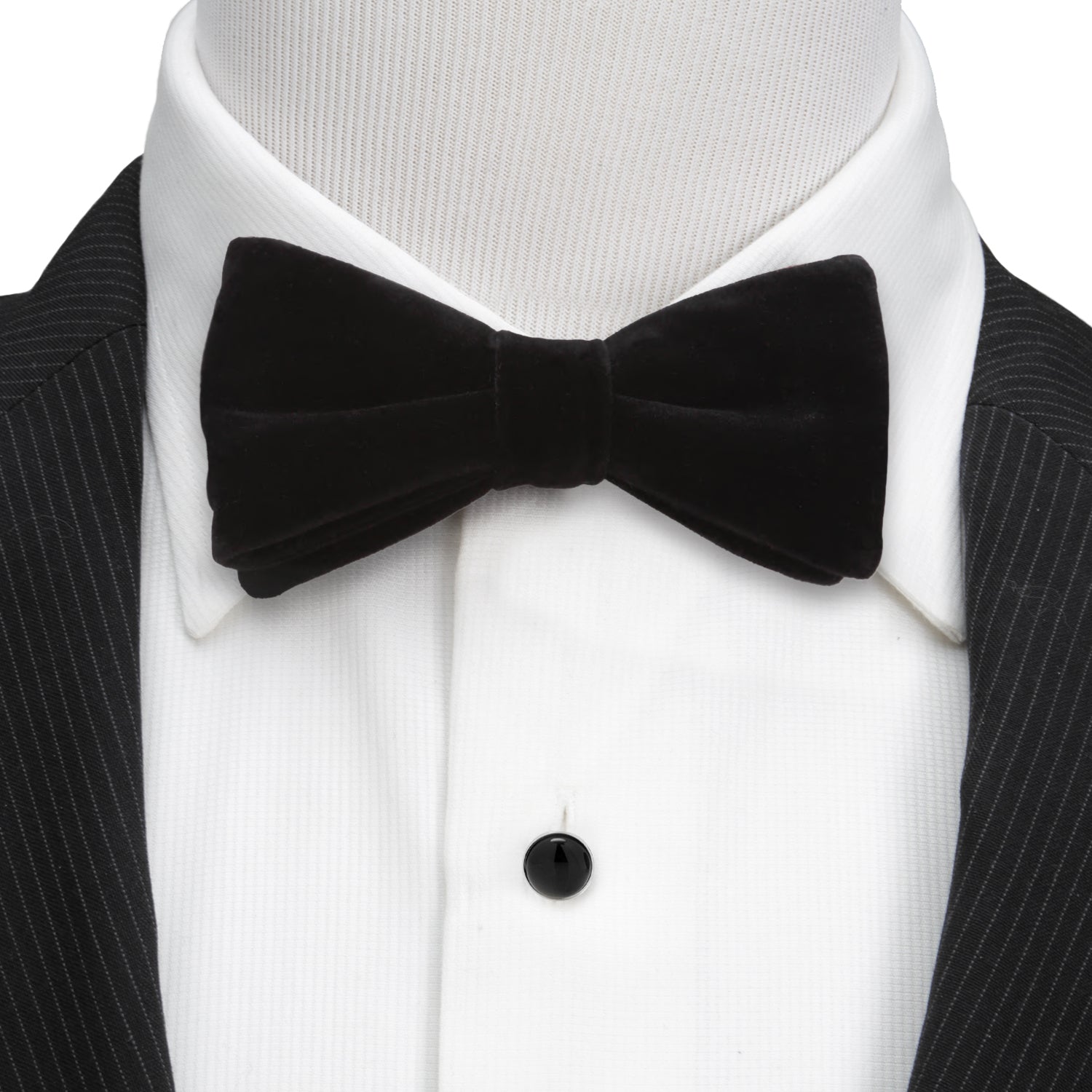  Cufflinks Black Velvet Bow Tie - Default Title - Bonton