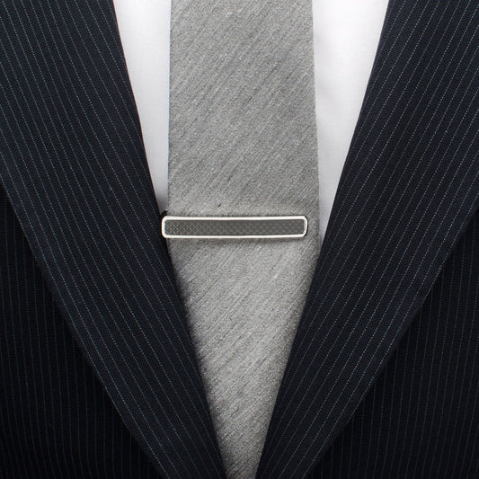 Black Carbon Fiber Stainless Steel Tie Clip