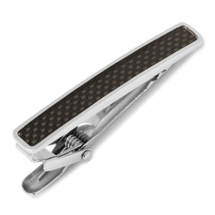 Black Carbon Fiber Stainless Steel Tie Clip