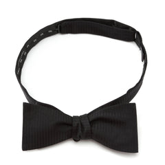 Black Formal Pinstripe Silk Bow Tie