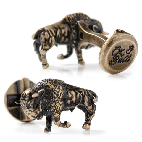 Antique Bronze Bison Cufflinks