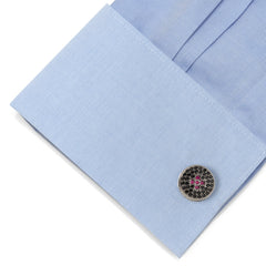 Crystal Button Pave Cufflinks