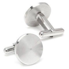 Brushed Radial Stainless Steel Cufflinks